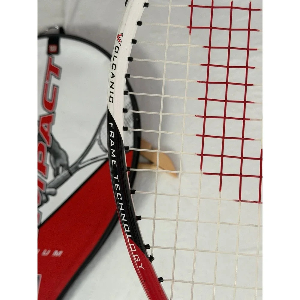 Wilson Impact Titanium Volcanic Frame Tennis Racquet L4 4 1/2 Power Bridge Case‎